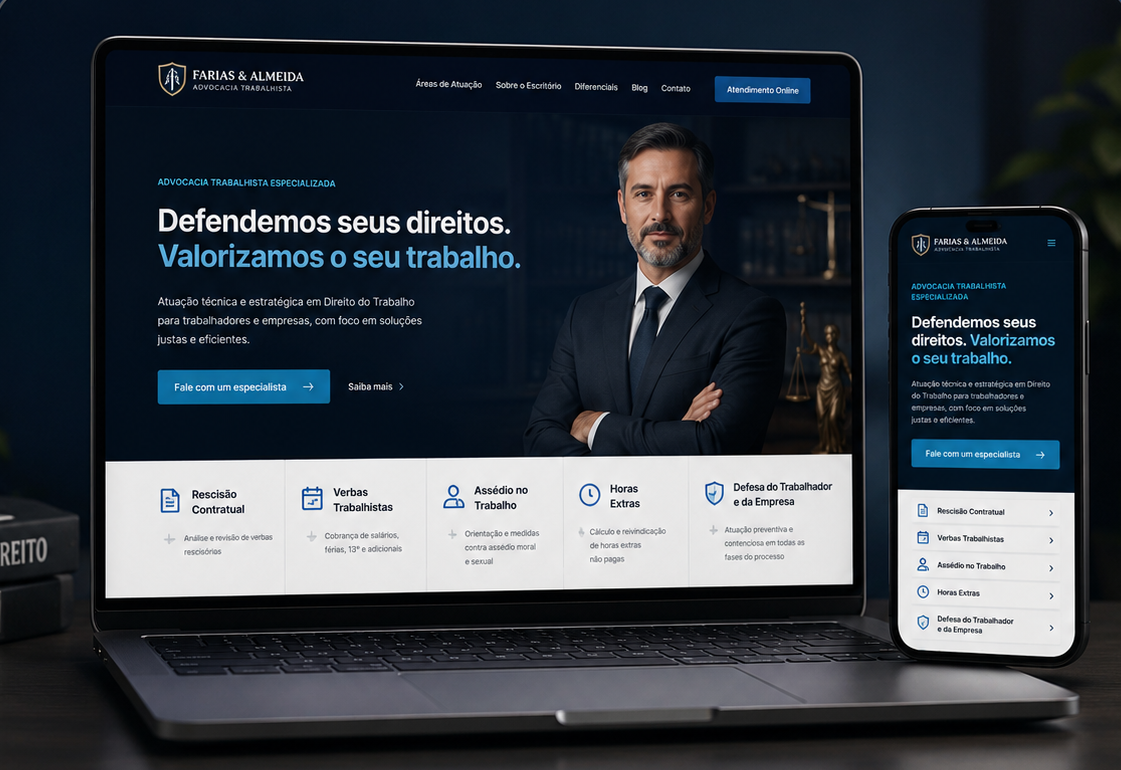 Exemplo de Landing Page jurídica: Advocacia Trabalhista