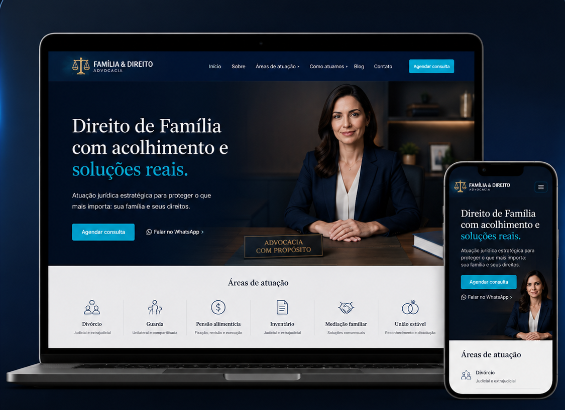 Exemplo de Landing Page jurídica: Advocacia Familiar